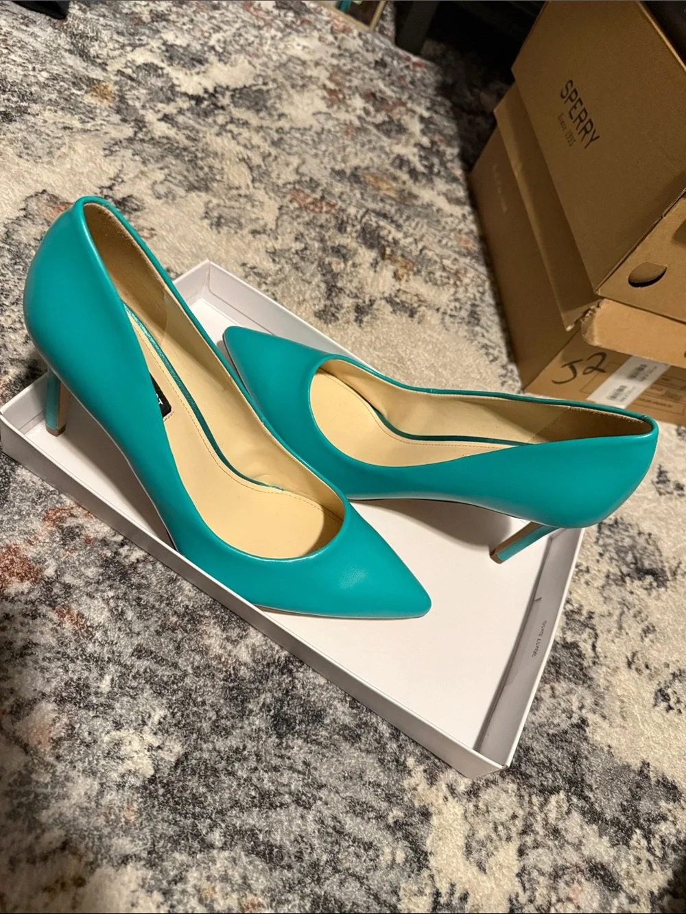 Nine West Teal Pointed-Toe Pumps - Bright Teal Finish